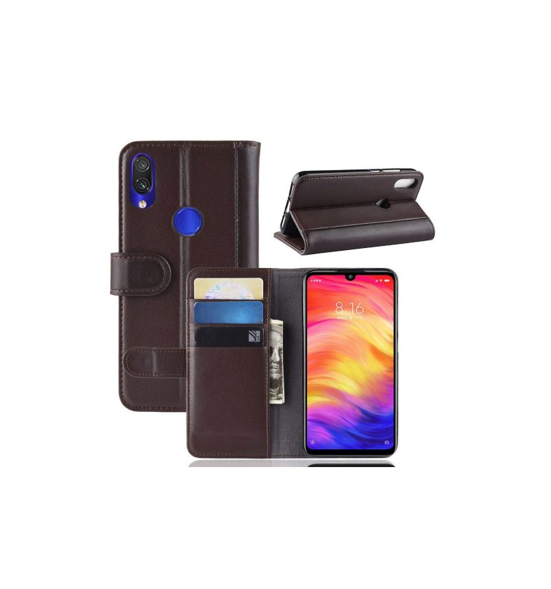 Xiaomi Redmi Note 7 - Étui en cuir premium porte cartes