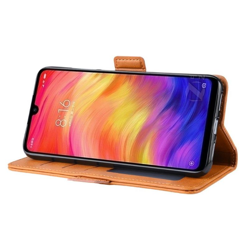 Xiaomi Redmi Note 7 - Étui portefeuille revêtement cuir mat