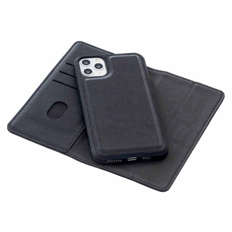 Coque et housse 2 en 1 en cuir pour iPhone 11 Pro Max