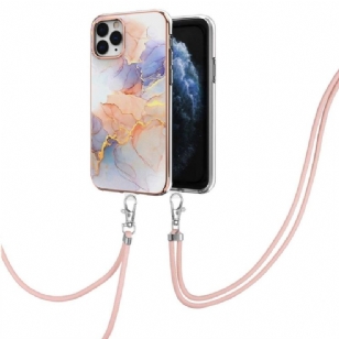 Coque iPhone 11 Pro Max à cordon marbre coloré