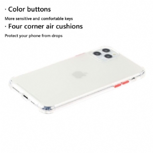 Coque iPhone 11 Pro Max semi transparent avec bouton couleur