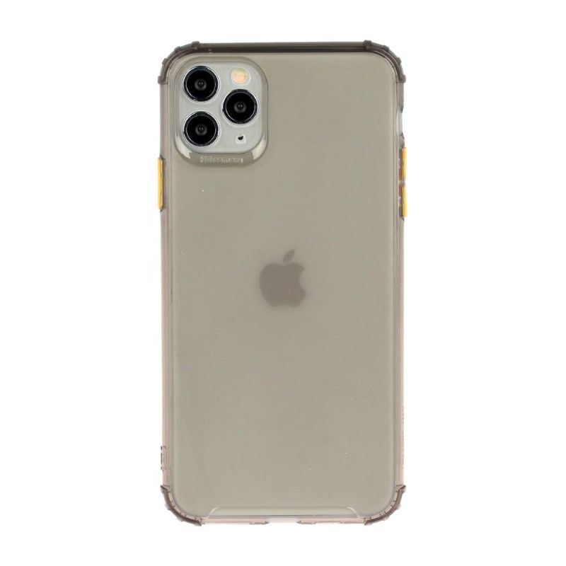 Coque iPhone 11 Pro Max semi transparent avec bouton couleur