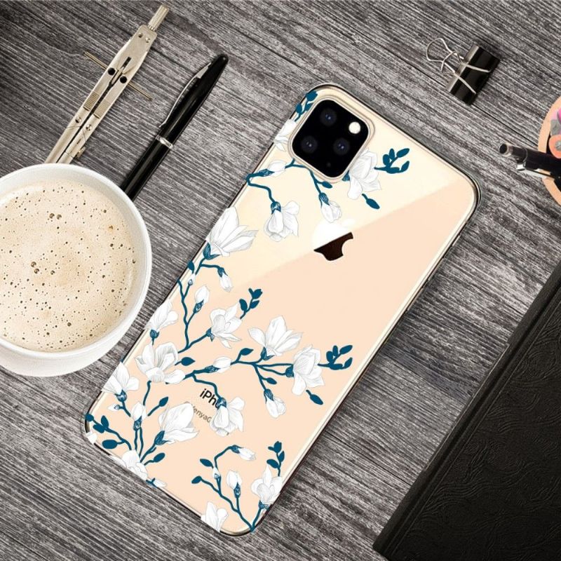 iPhone 11 Pro Max - Coque fleurs blanches