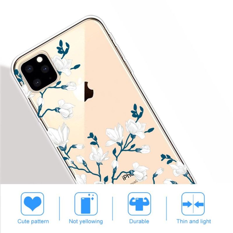 iPhone 11 Pro Max - Coque fleurs blanches