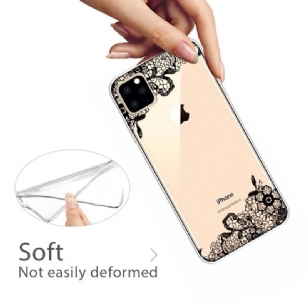 iPhone 11 Pro Max - Coque transparente fleur dentelle