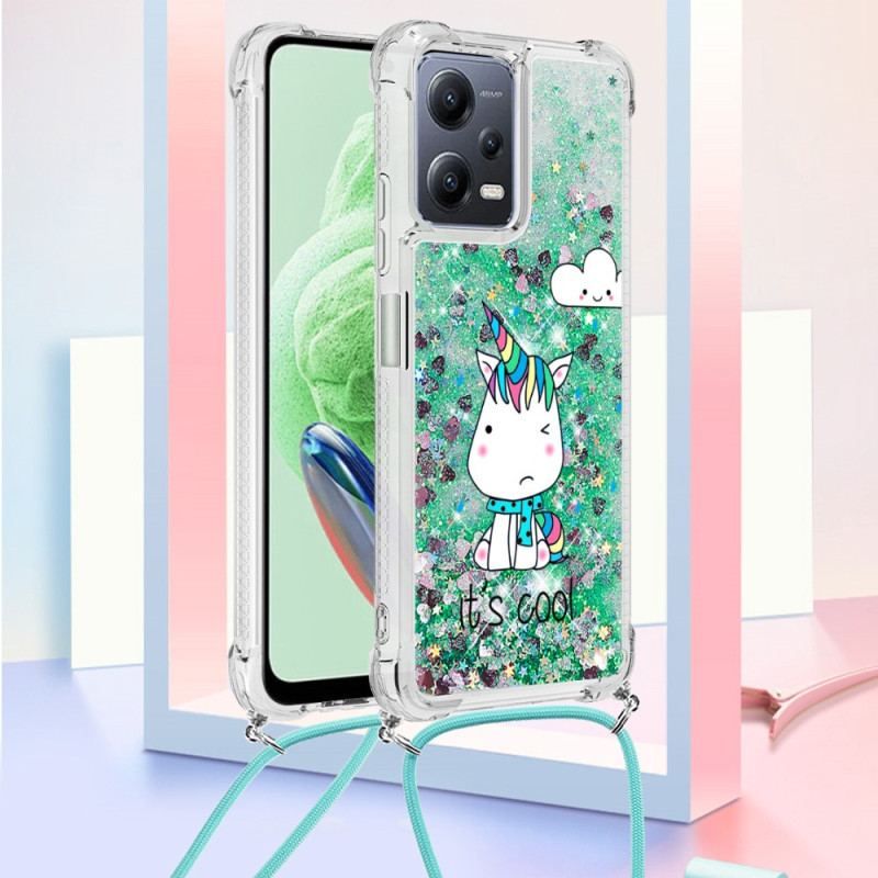 Coque Xiaomi Redmi Note 12/Poco X5 5G à Cordon Licornes