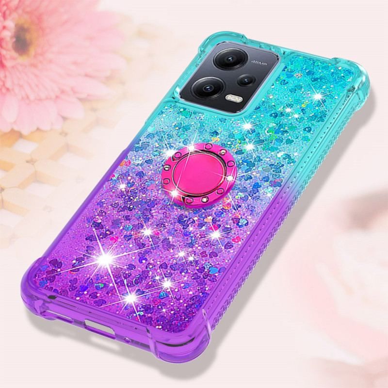 Coque Xiaomi Redmi Note 12/Poco X5 5G Paillettes Anneau-Support