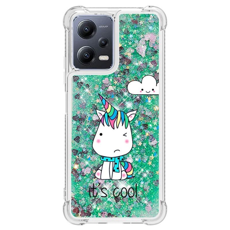 Coque Xiaomi Redmi Note 12/Poco X5 5G Paillettes Licornes