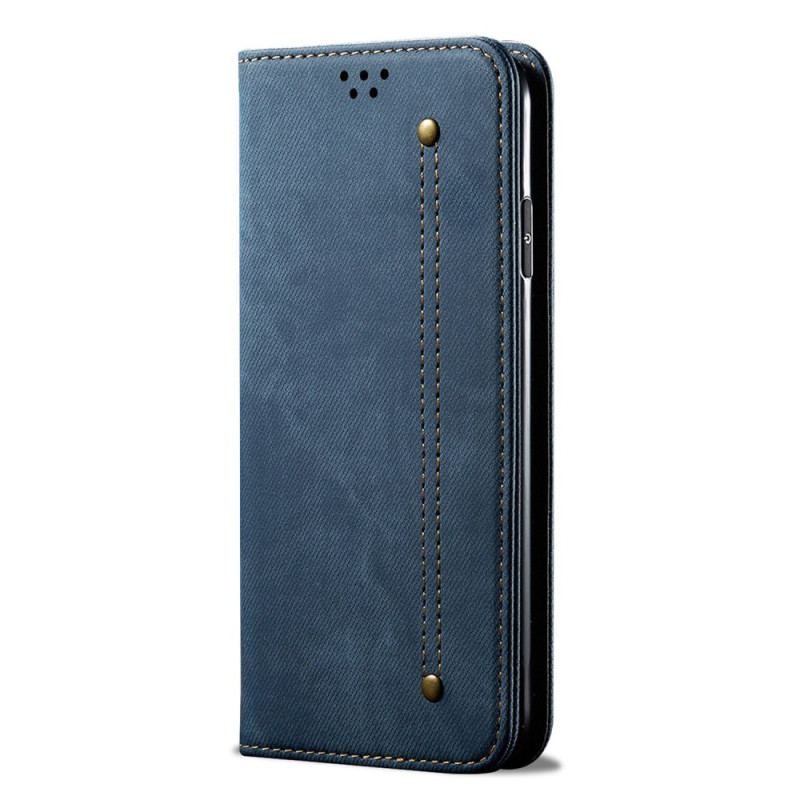 Flip Cover Xiaomi Redmi Note 12/Poco X5 5G Tissu Jeans