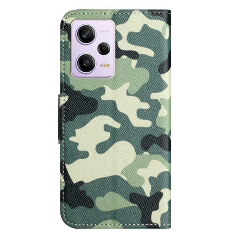 Housse Xiaomi Redmi Note 12/Poco X5 5G Camouflage à Lanière