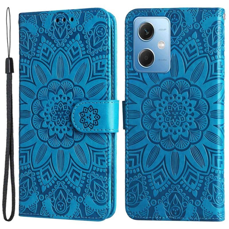 Housse Xiaomi Redmi Note 12/Poco X5 5G Déco Mandala à Lanière