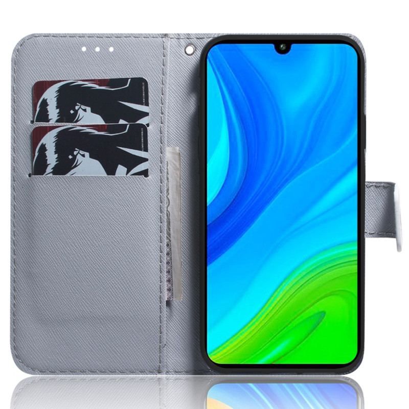 Housse Xiaomi Redmi Note 12/Poco X5 5G Dreaming Lion à Lanière