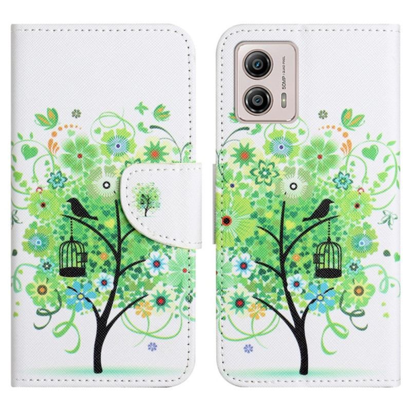 Housse Moto G73 5G Arbre au Feuillage Vert