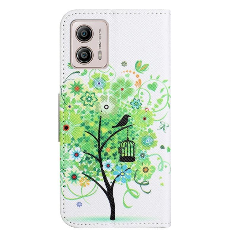 Housse Moto G73 5G Arbre au Feuillage Vert