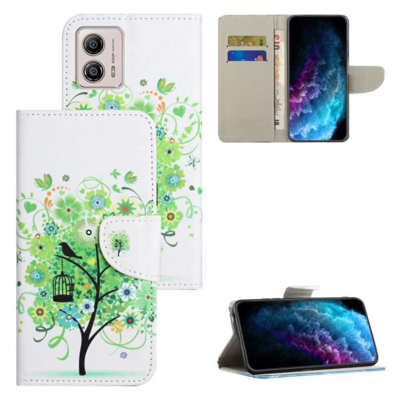 Housse Moto G73 5G Arbre au Feuillage Vert