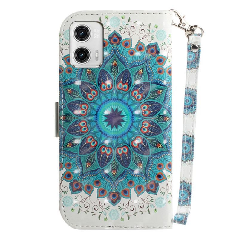 Housse Moto G73 5G Mandala à Lanière