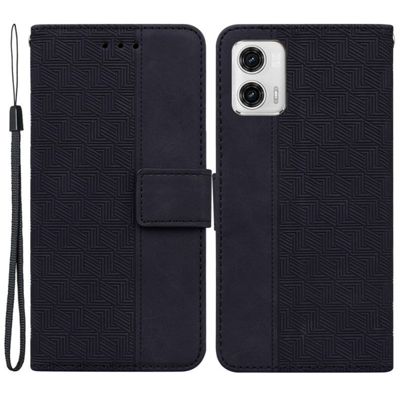 Housse Moto G73 5G Motif à Lanière