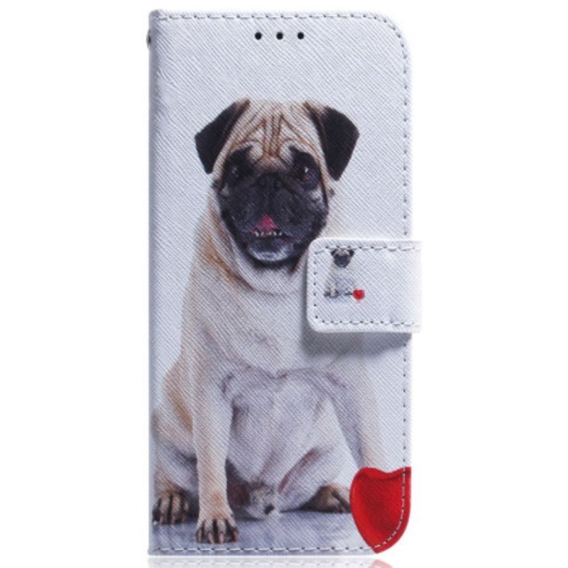 Housse Moto G73 5G Pug Dog à Lanière