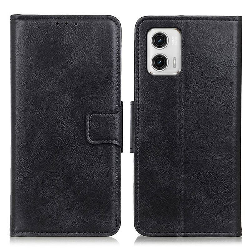 Housse Moto G73 5G Style Cuir Fermoir Réversible