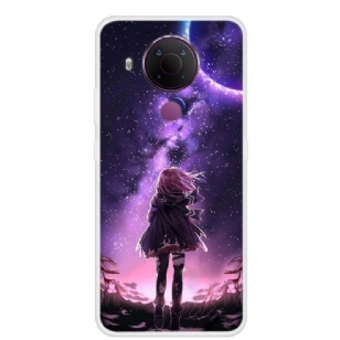 Coque Nokia 5.4 / 3.4 Illustration fille pleine lune