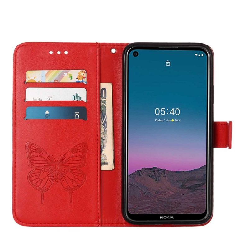 Housse Nokia 3.4 / 5.4 Papillon Fleur Porte-Cartes