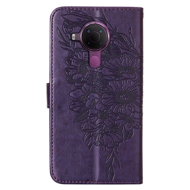 Housse Nokia 3.4 / 5.4 Papillon Fleur Porte-Cartes