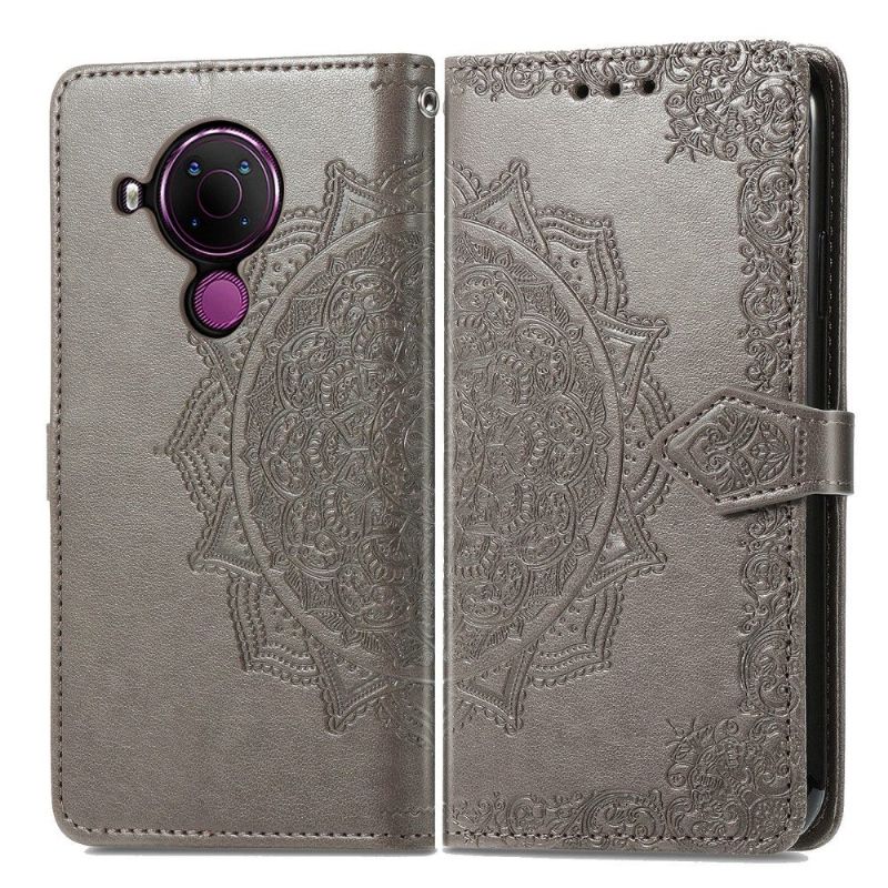 Housse Nokia 5.4 Mandala relief simili cuir rétro