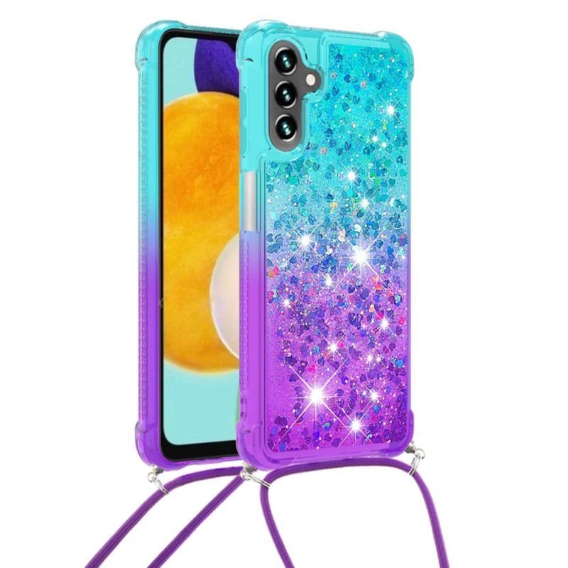 Coque Samsung Galaxy A54 5G à Cordon Silicone Paillettes