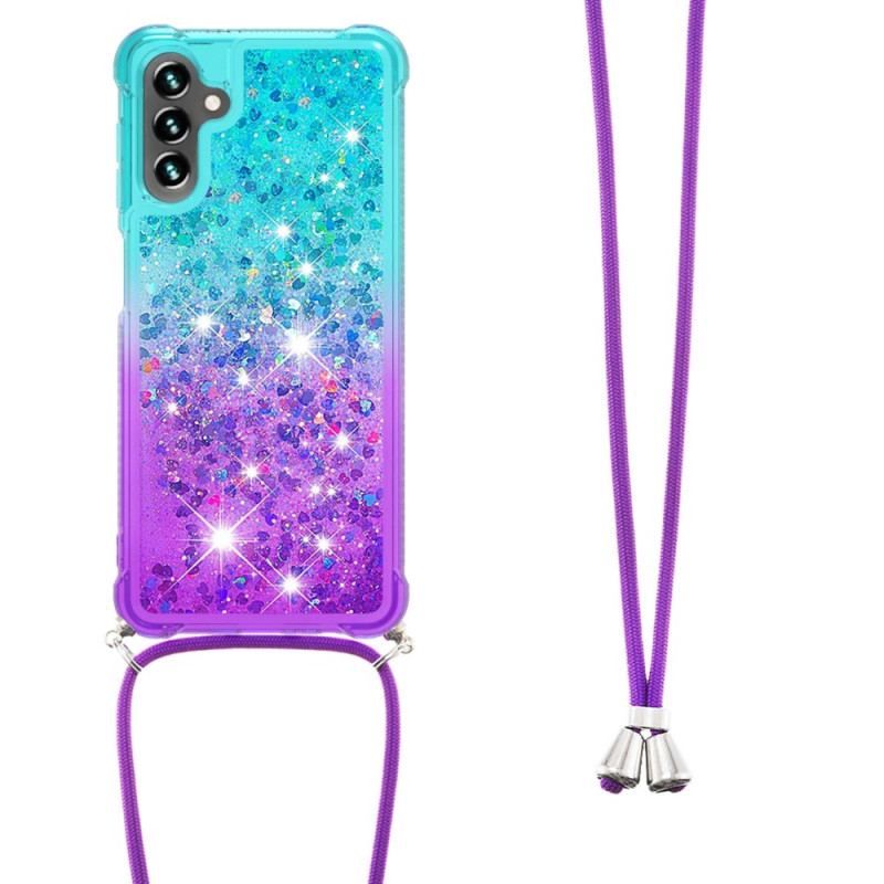 Coque Samsung Galaxy A54 5G à Cordon Silicone Paillettes