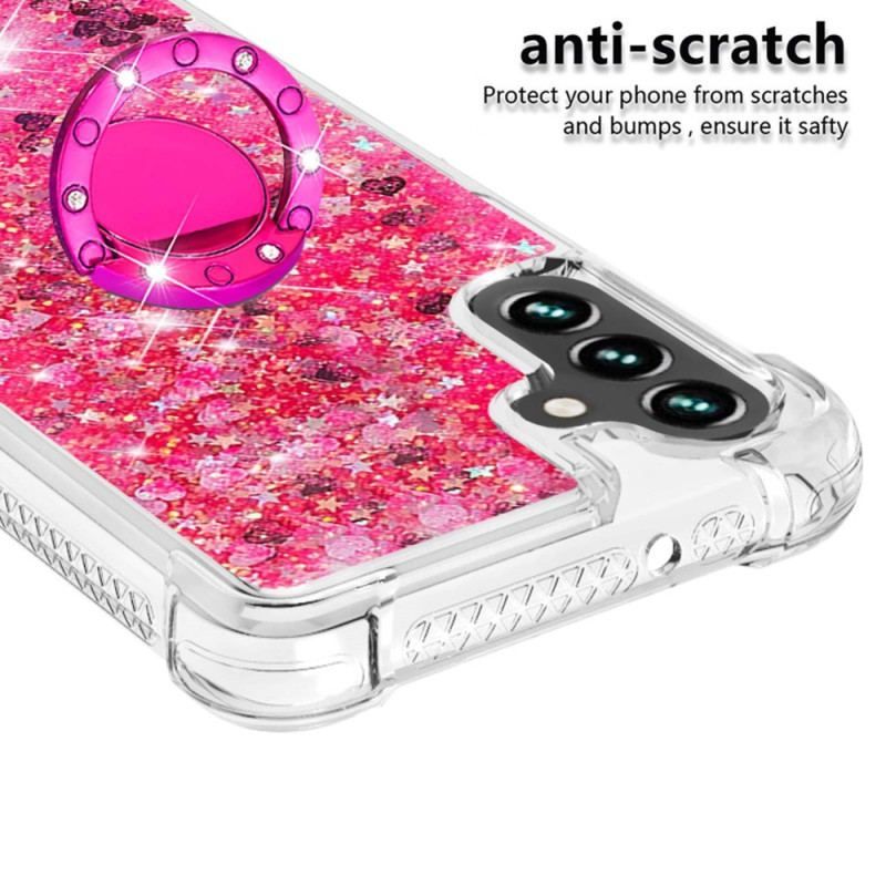 Coque Samsung Galaxy A54 5G Paillettes avec Anneau-Support