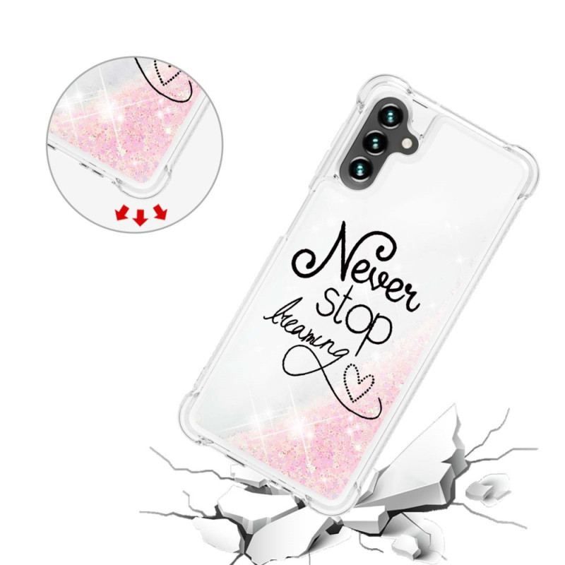 Coque Samsung Galaxy A54 5G Paillettes Never Stop