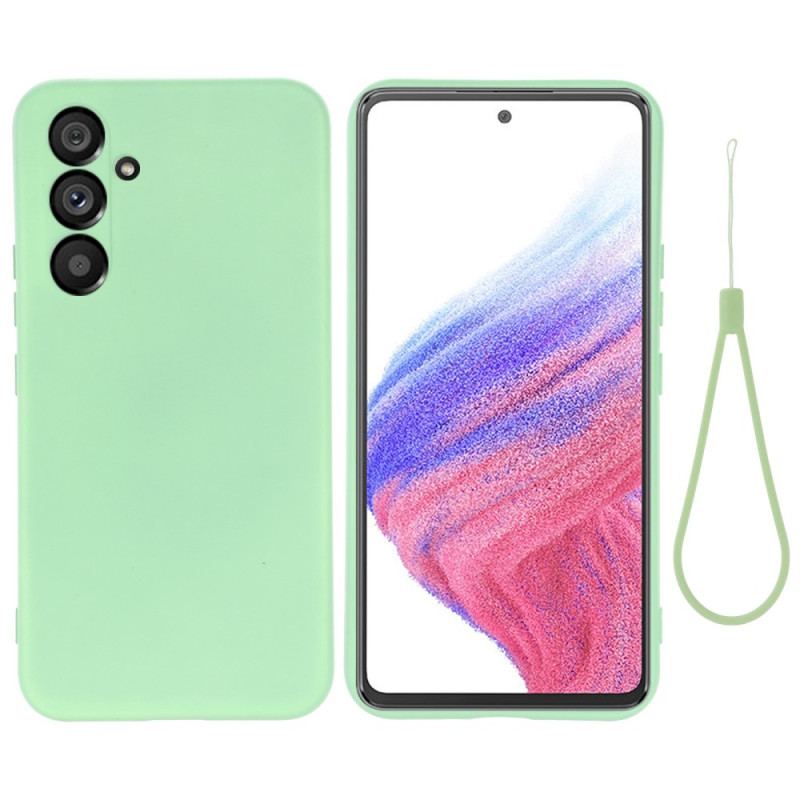 Coque Samsung Galaxy A54 5G Silicone Liquide avec Lanière