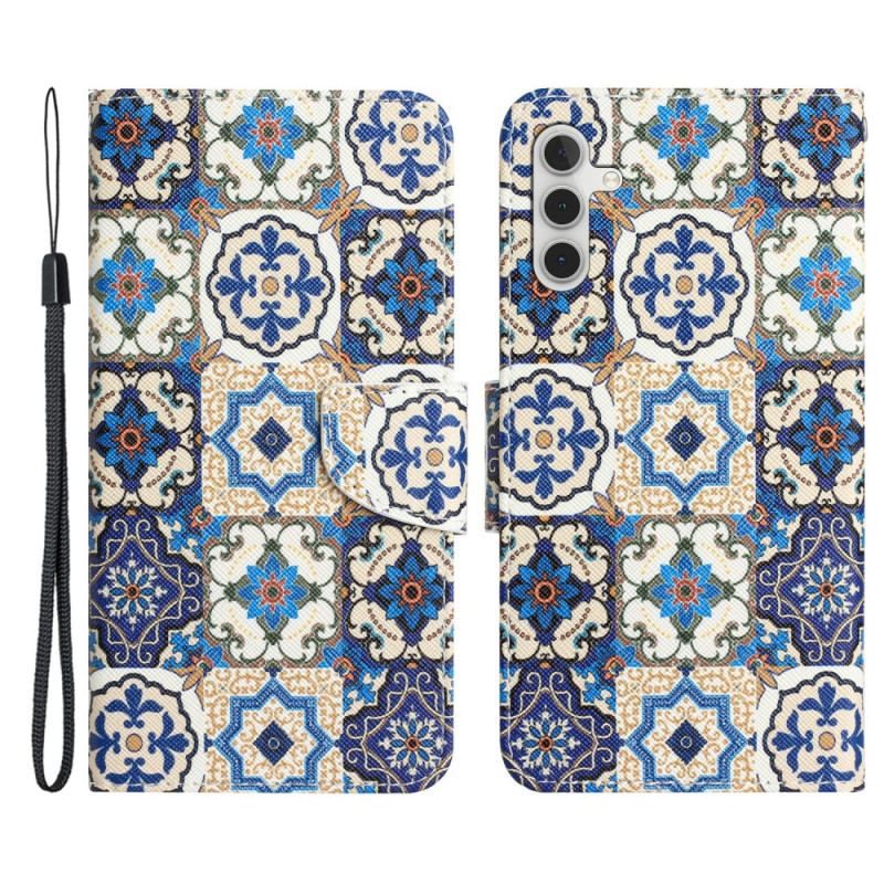 Housse Samsung Galaxy A54 5G Patchwork à Lanière