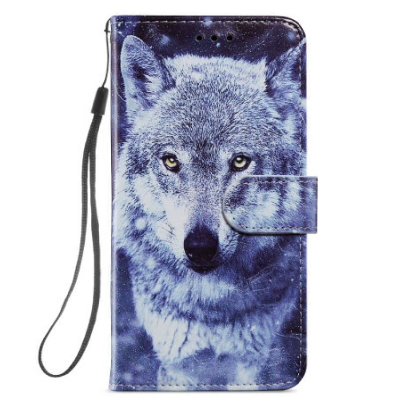 Housse Samsung Galaxy A54 5G Tendre Loup à Lanière