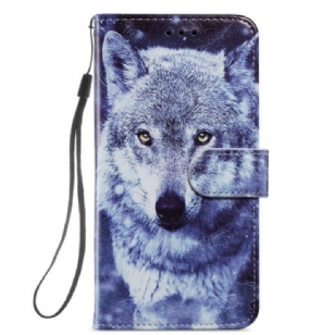 Housse Samsung Galaxy A54 5G Tendre Loup à Lanière