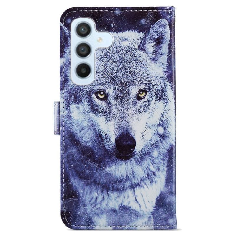 Housse Samsung Galaxy A54 5G Tendre Loup à Lanière