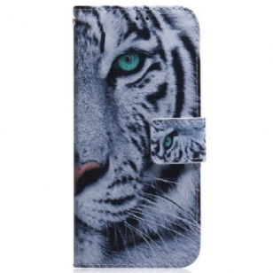 Housse Samsung Galaxy A54 5G Tigre Blanc à Lanière