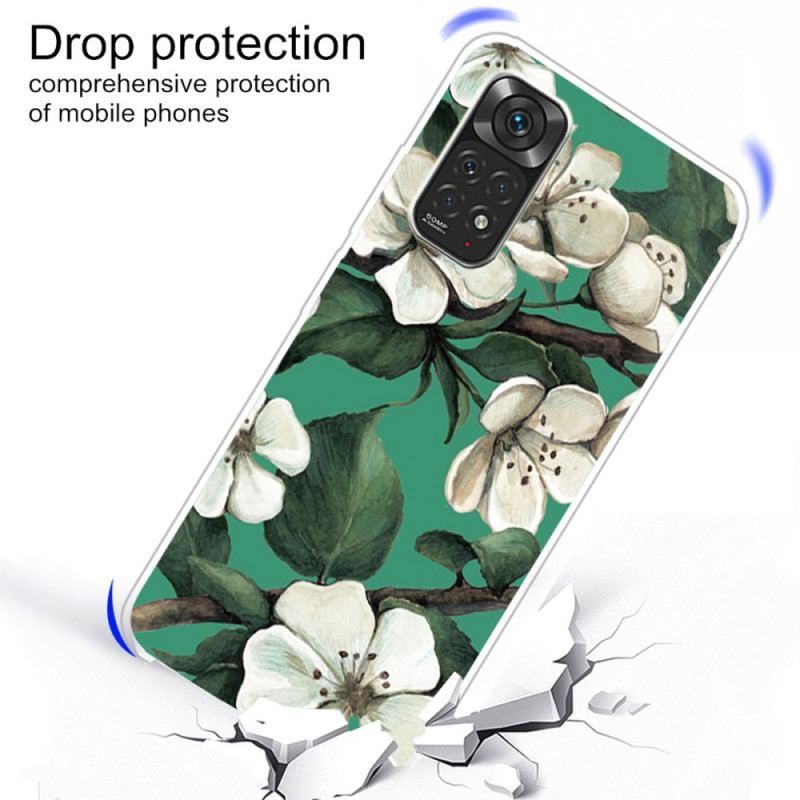 Coque Xiaomi Redmi Note 11 / 11s Fleurs Blanches Peintes