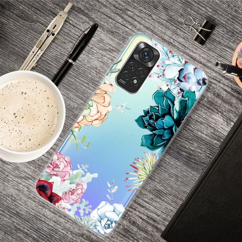 Coque Xiaomi Redmi Note 11 / 11s Transparente Fleurs Aquarelle