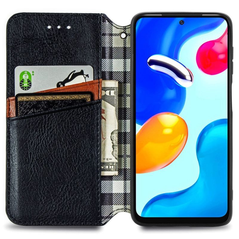 Flip Cover Xiaomi Redmi Note 11 / 11s Effet Cuir Texture Diamant