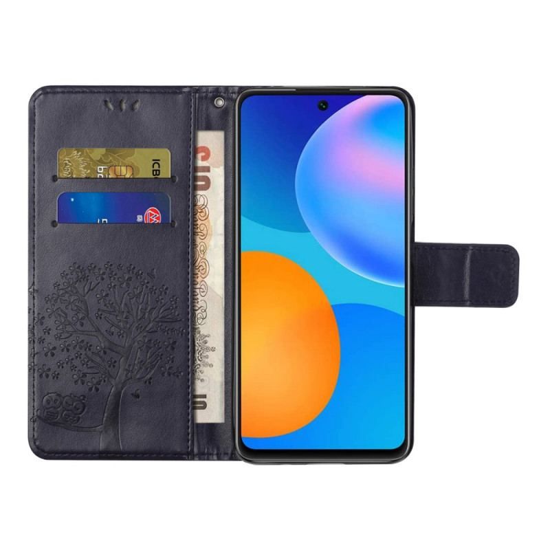 Housse Xiaomi Redmi Note 11 / 11s Arbre et Hiboux à Lanière