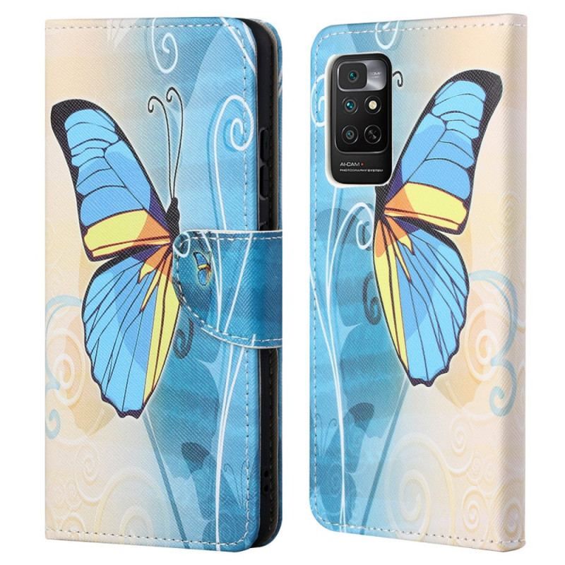 Housse Xiaomi Redmi Note 11 / 11s Papillon Bleu et Jaune