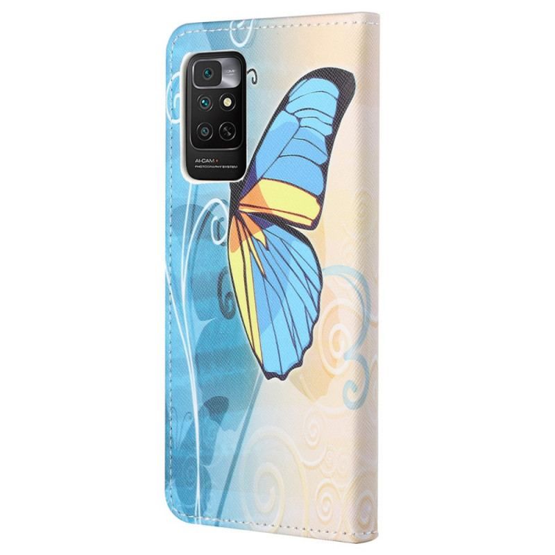 Housse Xiaomi Redmi Note 11 / 11s Papillon Bleu et Jaune