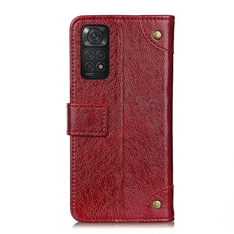 Housse Xiaomi Redmi Note 11 / 11s Style Cuir Nappa Rivets Vintage