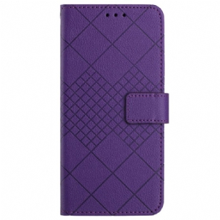 Housse OnePlus 12 5G Texture Litchi avec Losanges