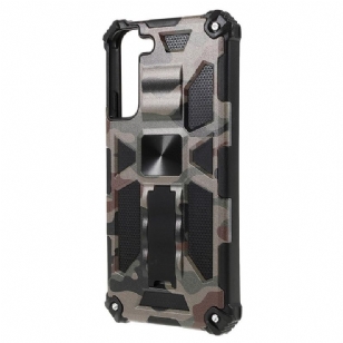 Coque Samsung Galaxy S22 Plus 5G Camouflage Militaire Fonction Support