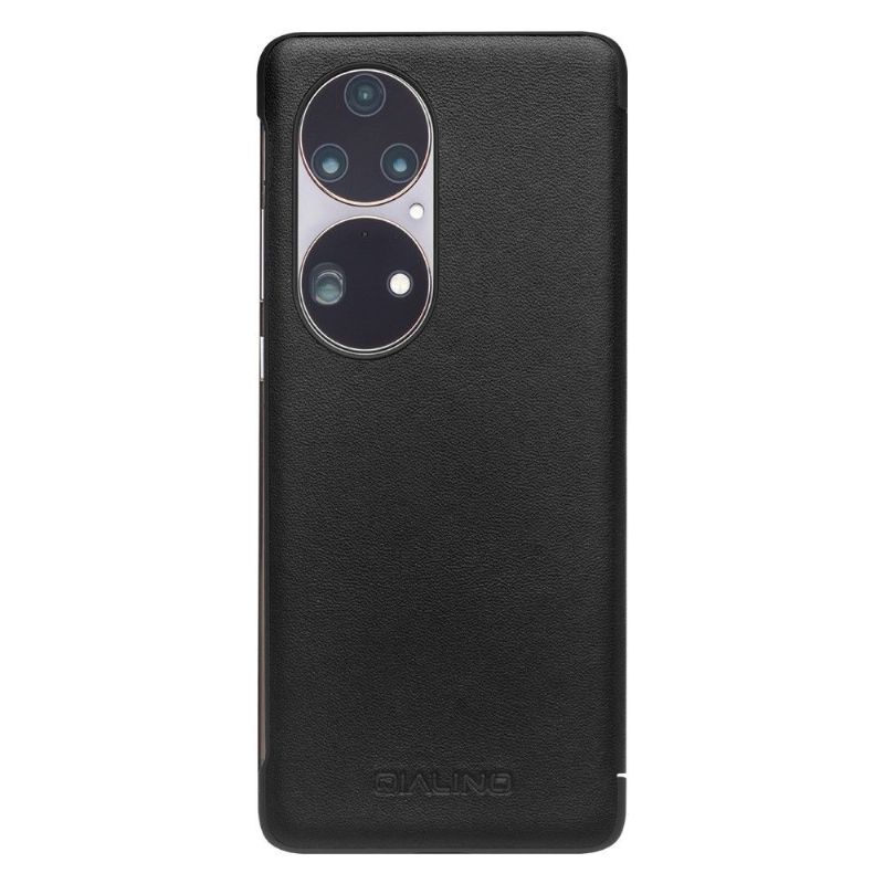 Housse Huawei P50 Pro en cuir avec rabat fenêtre