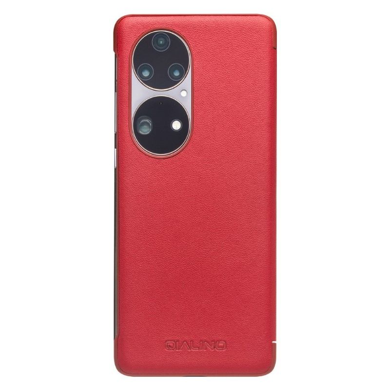 Housse Huawei P50 Pro en cuir avec rabat fenêtre