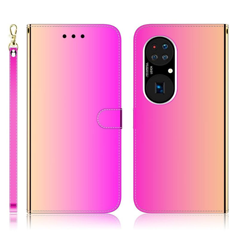 Housse Huawei P50 Pro simili cuir effet miroir