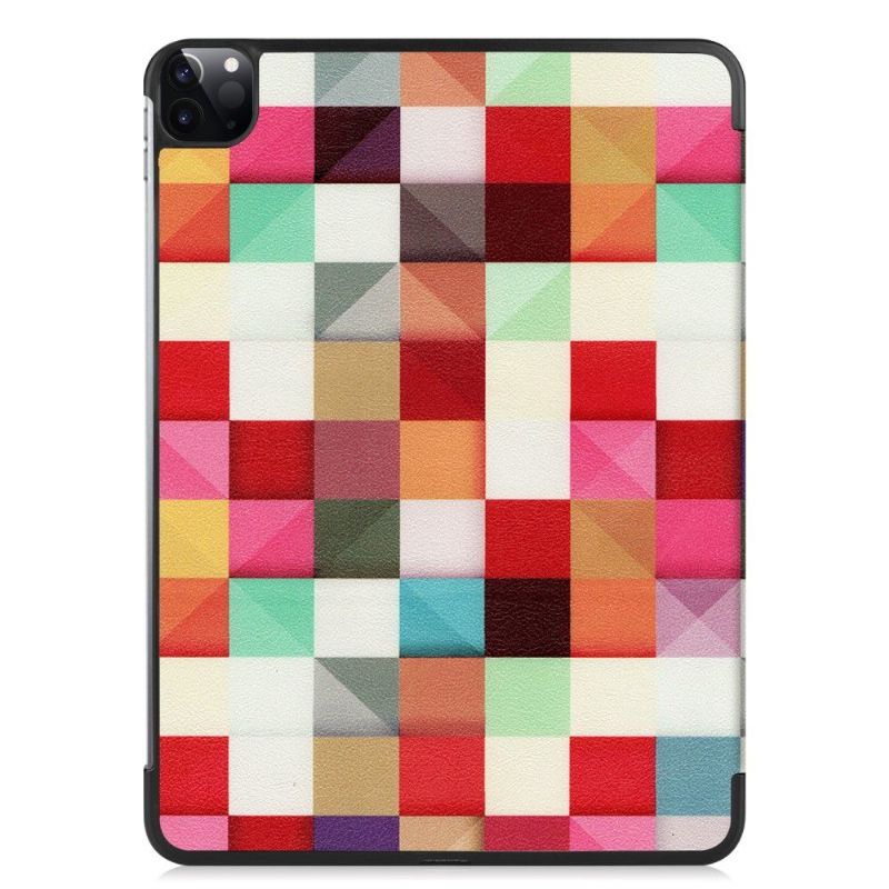 Housse iPad Pro 11 (2020) avec rabat intelligent carreaux colorés